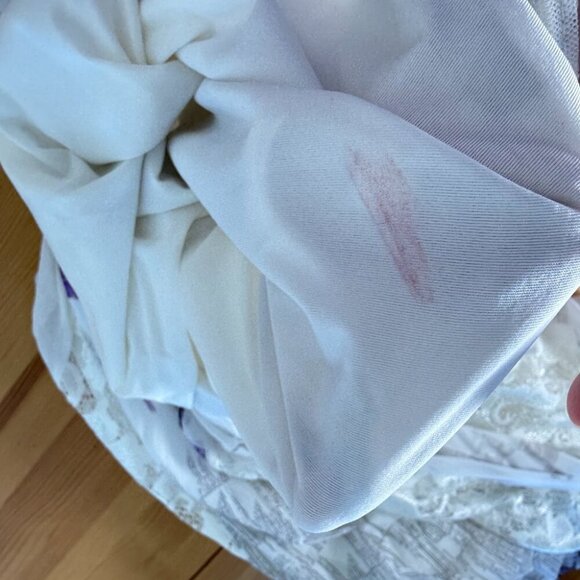 Save the Queen White Maxi Dress Mixed Media Lace Geometric Floral Fairy Y2K M - Picture 11 of 15